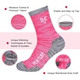 thumbnail image 3 of COOPLUS Womens Hiking Socks Moisture Wicking Cushion Outdoor Performance Trekking Athletic Crew Socks 6 Pairs, 3 of 6