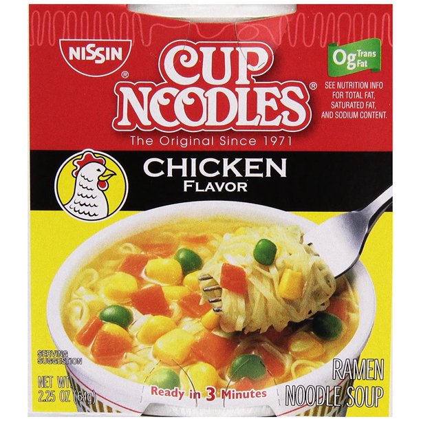 Cup of noodles nutrition label