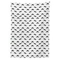 thumbnail image 3 of Ambesonne Mens Tablecloth Rectangular Table Cover, Hipster Facial Hair Design, 52"x70", Black and White, 3 of 4