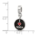 thumbnail image 2 of 925 Sterling Silver Reflections Enamel I Love Heart Yoga Reversible Dangle Bead 22.6x2.6mm Wide Charm Pendant Necklace f, 2 of 2