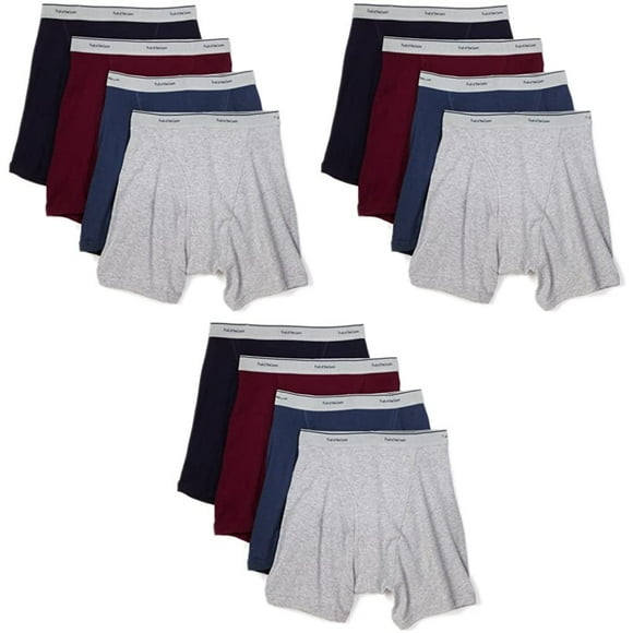 Fruit of the Loom 12-Pack Boys Assorted Boxer Briefs Underwear Fashion Waistband, Large