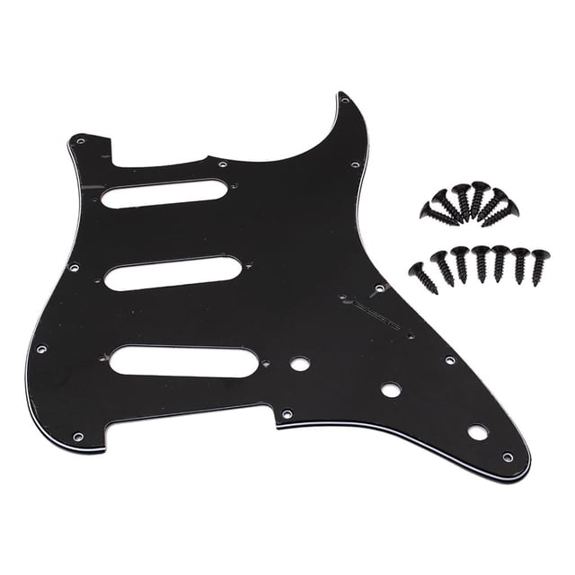 Pickguard kusrkot Pick tornillos de montaje para guitarra eléctrica Black Negro
