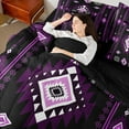 thumbnail image 4 of Manfei Vintage Aztec Bedding Comforter Set 7pcs,Pink Geometric Pattern Queen Bedding Sets,Boho Theme Queen Sheet Sets,Super Cozy Room Decor Reversible, 4 of 7