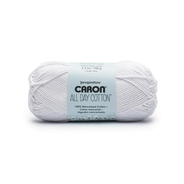 Caron® All Day Cotton™ #4 Worsted (Medium) Cotton Yarn, 3.5oz/100g 173 Yards