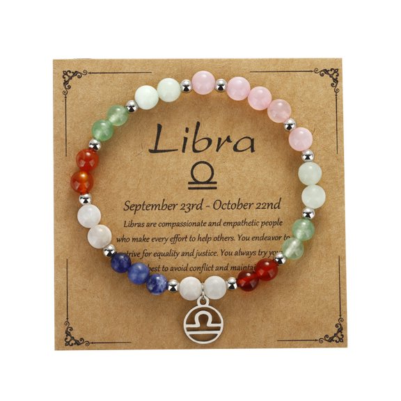 Top-kevin Zodiac Bracelets for Women Men,12 Constellations Healing Crystal Stone Beads Bracelet Birthday Zodiac Gifts Horoscope Spiritual Jewelry Bracelet Gifts