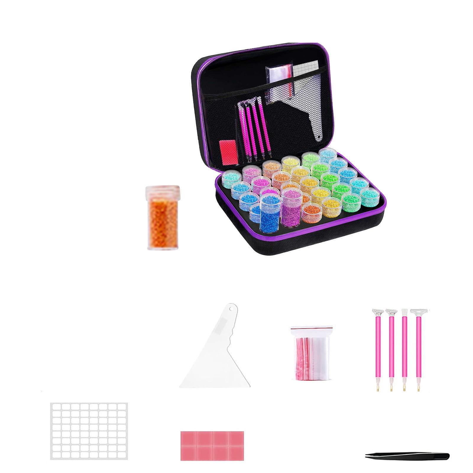 Weloille 60 Compartments Bottle 120 Bottles Storage Container for Diamond Art Kits,Portable Bead Storage Boxes for Diamond Painting Accessories and Tools