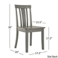 thumbnail image 6 of Lexington 5-Piece Wood Dining Set, Round Table and 4 Slat Back Chairs, Antique Grey, 6 of 6