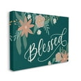 thumbnail image 3 of Blessed Floral Green Blossoms Botanical & Floral Graphic Art Gallery Wrapped Canvas Print Wall Art, 3 of 7