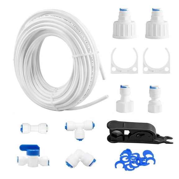 Convenient 15m Water Kit Tap Connectors External Water Filter Holder Inlines Shut Off Valves Plastic for Fridges