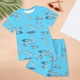 thumbnail image 2 of NOLDARES Toddler Boy Summer Outfit Shark Graphic Tee Elastic Waist Shorts Casual Clothes Set Blazer,11-12 Y, 2 of 4