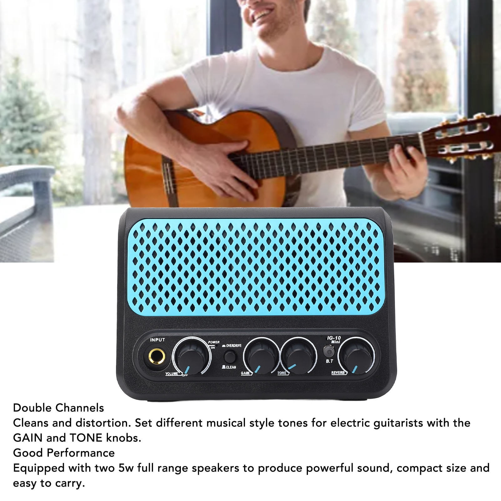 Electric Guitar Amp Mini Guitar Amplifier, Small Practice Guitar Amp Compact for Home