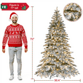 thumbnail image 5 of Alden Design 6 Ft. Pre-Lit Snow Flocked Christmas Tree with 400 White LED Lights, Green, 5 of 12