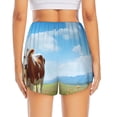 thumbnail image 2 of Lsque Cow Grazing Nature Printed Women's Running Shorts with Liner Pockets,Elastic Quick Dry Workout Athletic Gym Yoga Shorts,Womens High Waist Shorts-Small, 2 of 9