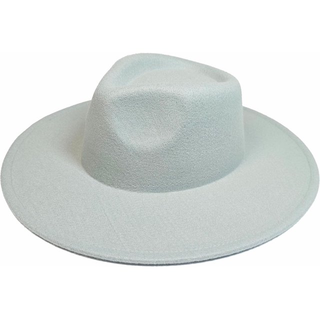 VERVE 8 Wide Brim Vegan Felt Rancher Hat - Women, Men, and Kids Fedora Style with Adjustable Inner Drawstring