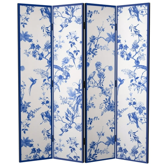 Blue and White Toile Room Divider