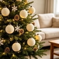 thumbnail image 6 of Hvmvliv 6 Pack Velvet Christmas Balls Flocked Ornaments with Soft Texture for Xmas Tree Holiday Party Decor, 6 of 7