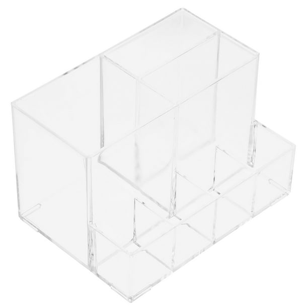 EeaseMX 1 soporte de escritorio transparente para brochas de maquillaje, contenedor acrílico para cosméticos y lápiz labial.