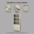 thumbnail image 4 of OAKHAM 5 Shelf Bookcases with Doors, 71" Tall Bookshelf with Storage Cabinets, Gray Oak, 4 of 8