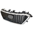 thumbnail image 4 of Front Grille Black & Chrome Mesh Grill Fit for Hyundai Sonata 2015 2016 2017, 15-17 Sonata Grill, 4 of 5