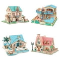 thumbnail image 3 of Anvazise DIY Assembly Puzzle 3D Castle Villas House Architecture Model Education Kids Toy Bali Island Vacation Home, 3 of 12