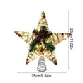thumbnail image 3 of Wrought Iron Christmas Tree Topper Star - LED Light Up Tree Top Decoration, Glowing Powdered Wicker Star for Holiday Decor, 3 of 5