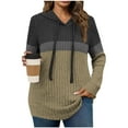 thumbnail image 3 of Ahuyic Womens Oversized Knit Pullover Long Sleeve Hooded Cedar Tone Sweater Warm Fashion Top XXL Brown, 3 of 5
