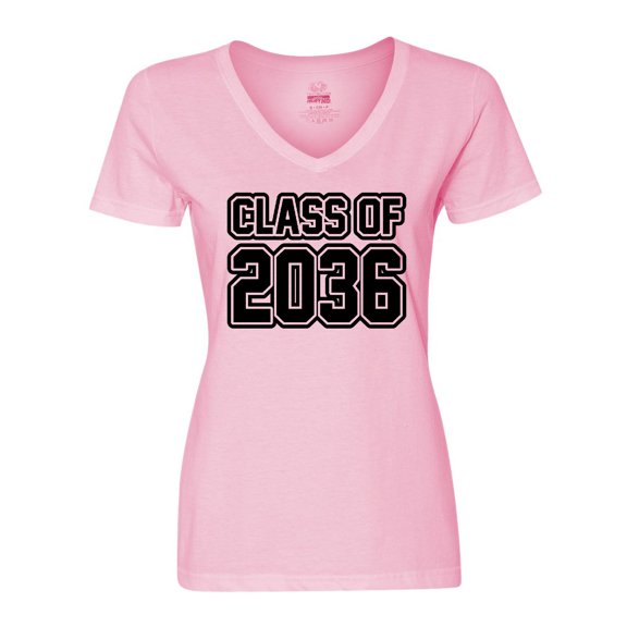 Inktastic Class of 2036 in Black Outlined Text Women's V-Neck T-Shirt