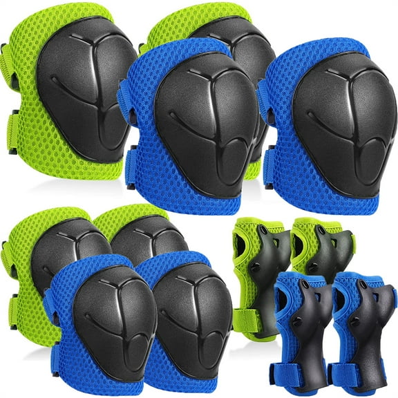 Casewin Kids Knee Pads, 6 In 1 Protective Gear Set Child Knee Pads Elbow Pads Wrist Guards Kid Skate Pads Set, with Adjustable Strap Lightweight and Breathable, for Rollerblading BMX Bike