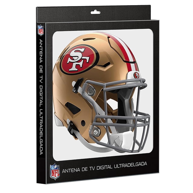 NFL Antena Digital HD para TV, San Francisco 49ers, Diseño de Casco, Ultradelgada de Alta Definición