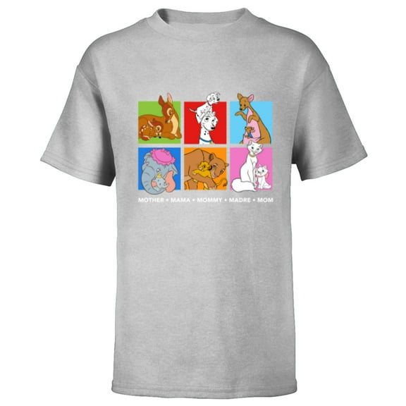 Disney Characters Colorful Mother's Day - Short Sleeve T-Shirt for Kids - Customized-Athletic Heather