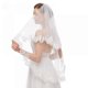 thumbnail image 2 of Wedding Lace Veil Short Sparkle Waist Veils 2 Tier Soft Tulle Bridal Veils with Comb (beige), 2 of 5