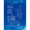 thumbnail image 2 of Borders, Cole 15x18 White Modern Wood Framed Museum Art Print Titled - PP325-Faded Blueprint Bathing Suit 1940 Poster, 2 of 4