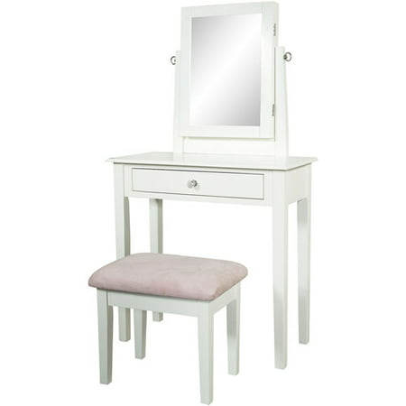 Youth Vanity Bench And Mirror Set With, Vanity With Chair And Mirror