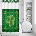thumbnail image 4 of No Hook Shower Curtain with Built-in Rings - St. Patrick's Day Washable Waterproof Fabric Bathroom Curtains for Hotel,Rentals, Stall 54 X 78 Inch , Green Plaid Clo-ver Pattern, 4 of 9