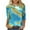 Blue, variant on LYXSSBYX 3/4 Length Sleeve Womens Tops Women's Retro Map Print Fashion Printed Round Neck 3/4 Sleeve T-shirt Top