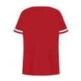 thumbnail image 4 of Molidfa Short Sleeve V-Neck Pull-On Regular Stretchable Ringer Daily Women's Short-Sleeve Shirts Set-In Solid Set-In Sports, 4 of 5