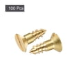 thumbnail image 3 of Uxcell M4 x 12mm Wood Screws Slotted Flat Head Brass Self-Tapping Screw 100 Pack, 3 of 5