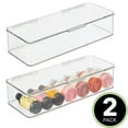 thumbnail image 2 of mDesign Long Kitchen Pantry/Fridge Storage Box with Hinged Lid, 2 Pack, Clear, 2 of 9