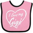 thumbnail image 3 of Inktastic I Love My Gigi in White Chalk Heart Boys or Girls Baby Bib, 3 of 4