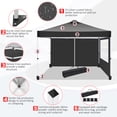 thumbnail image 5 of COBIZI 10x10 EZ Pop up Canopy Gazebo with Sidewalls,Pop up Canopy Tent Instant Shelter for Outdoor Party Camping Backyard Beach with Air Vent ,Carry Bag,Stakes,Ropes,Black, 5 of 9