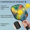 thumbnail image 4 of Pickleball Paddles Set Of 1, Fiberglass Surface, Tropical Leaf Print, 1 Paddle, 2 Balls & Bag, 4 of 5