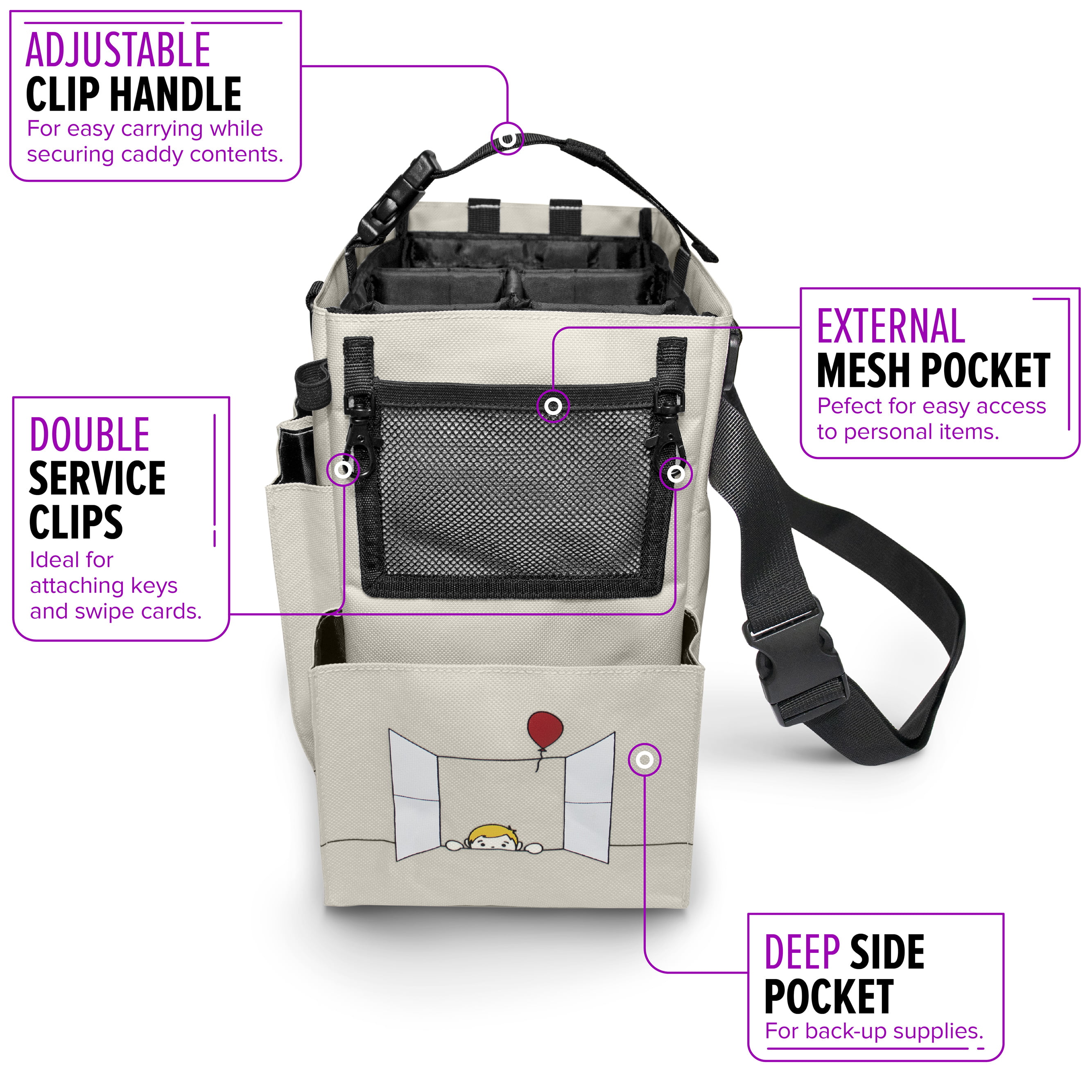 Wearable Cleaning Caddy: Beige Floral – FifthStart