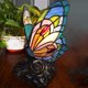 thumbnail image 3 of Lámpara de mesita de noche LED Tiffany Blue Fairy Butterfly Mesita de noche Lámparas de mesa Pantalla de vidrieras Interruptor de encendido y apagado Lámpara de escritorio de oficina en casa, 3 of 5