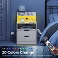 thumbnail image 2 of ZXNYH Nightstand with Charging Station and LED Lights, 2 AC and USB Power Outlets, Night Stand with 2 Drawers and Storage Shelves, Bedside Table for Bedroom - Black, 2 of 7