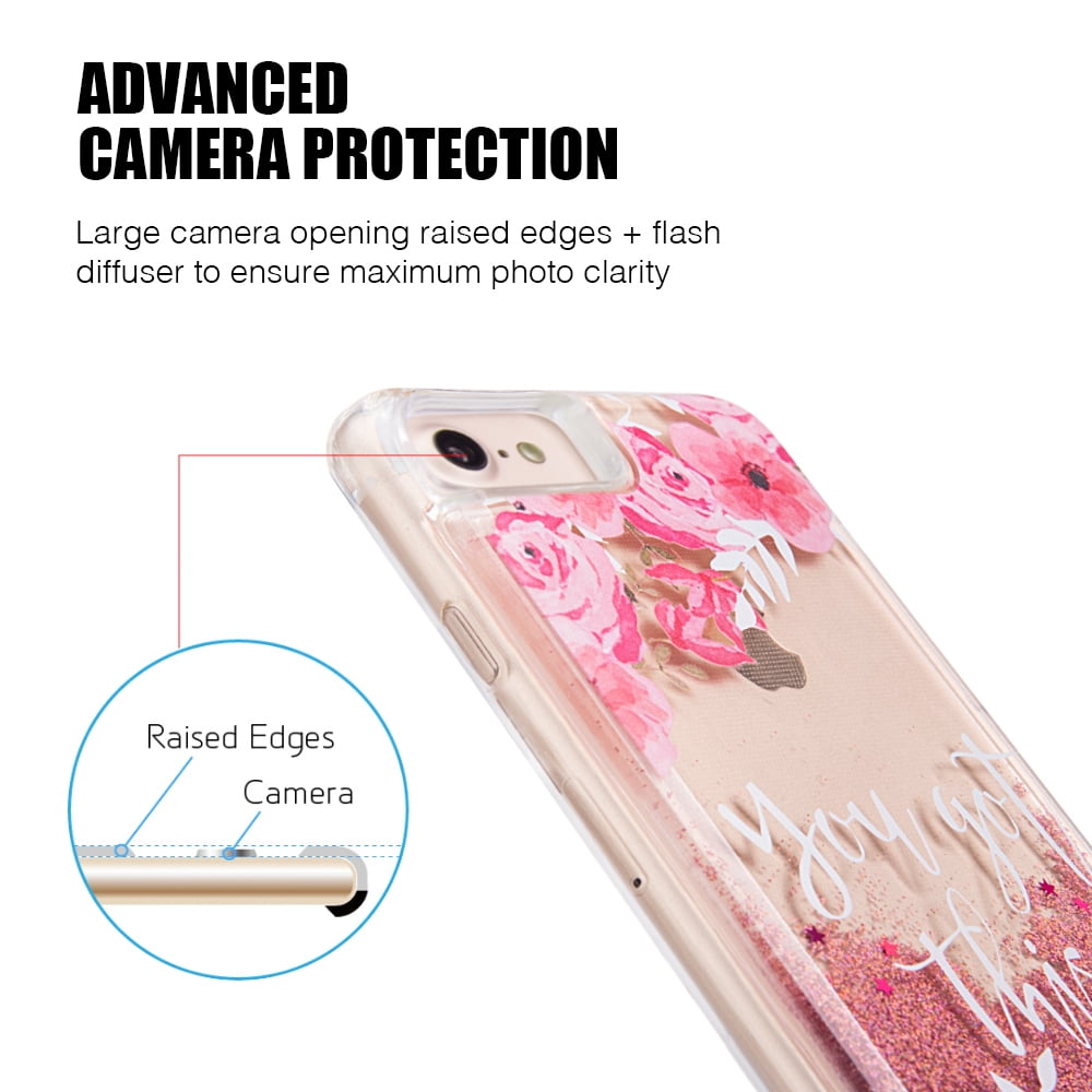 Sparkling Waterfall Beautiful Cellphone Case for iPhone 7 / 8 and Temper Glass