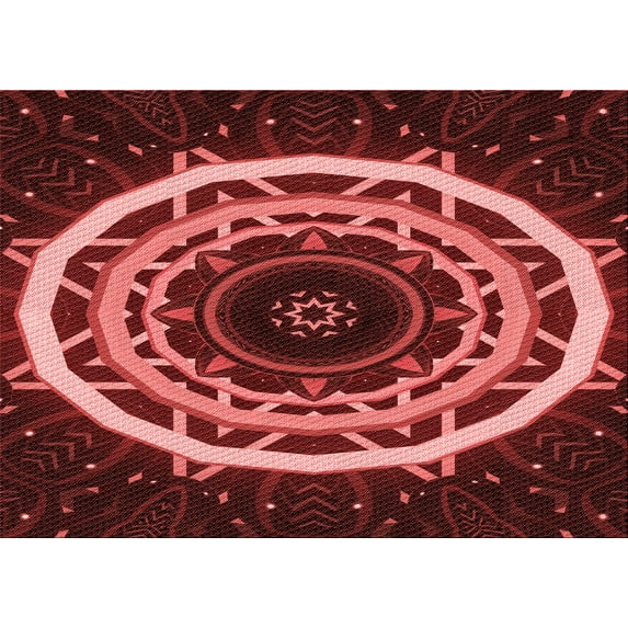 Ahgly Company Indoor Rectangle Patterned Maroon Red Area Rugs, 6' x 9'