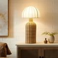 thumbnail image 4 of Santo Rattan Table Lamp With Dome Shade in White Natural, 4 of 10