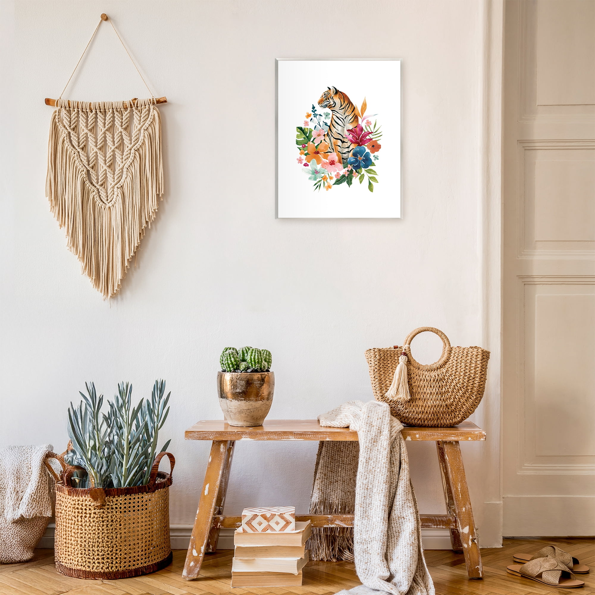 Stupell Industries Tropical Jungle Tiger Wall Plaque Art, design by Bethany Sandoval