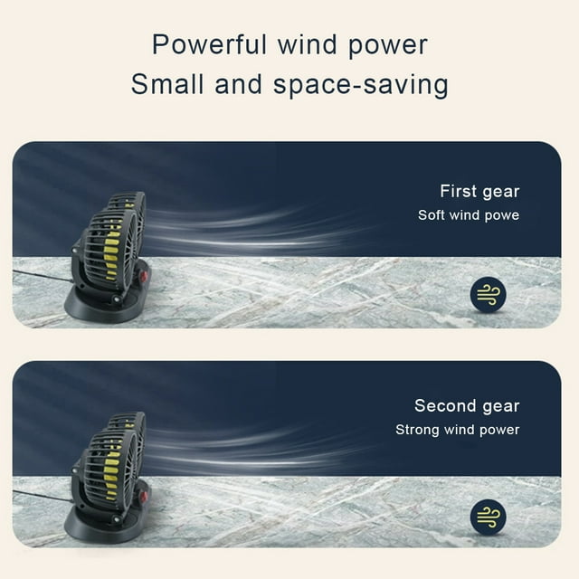 stanreset ABS Car Dashboard Fan Foldable Rotary Replacement Universal Self-adhesive Automotive Vehicle Cooling Fans Cooler USB