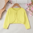 thumbnail image 4 of XYAIYT Knitted Cardigan for Girls Button Open Front Cropped Coat Thin Breathable Jacket for Kids 2-11 Years, 4 of 6